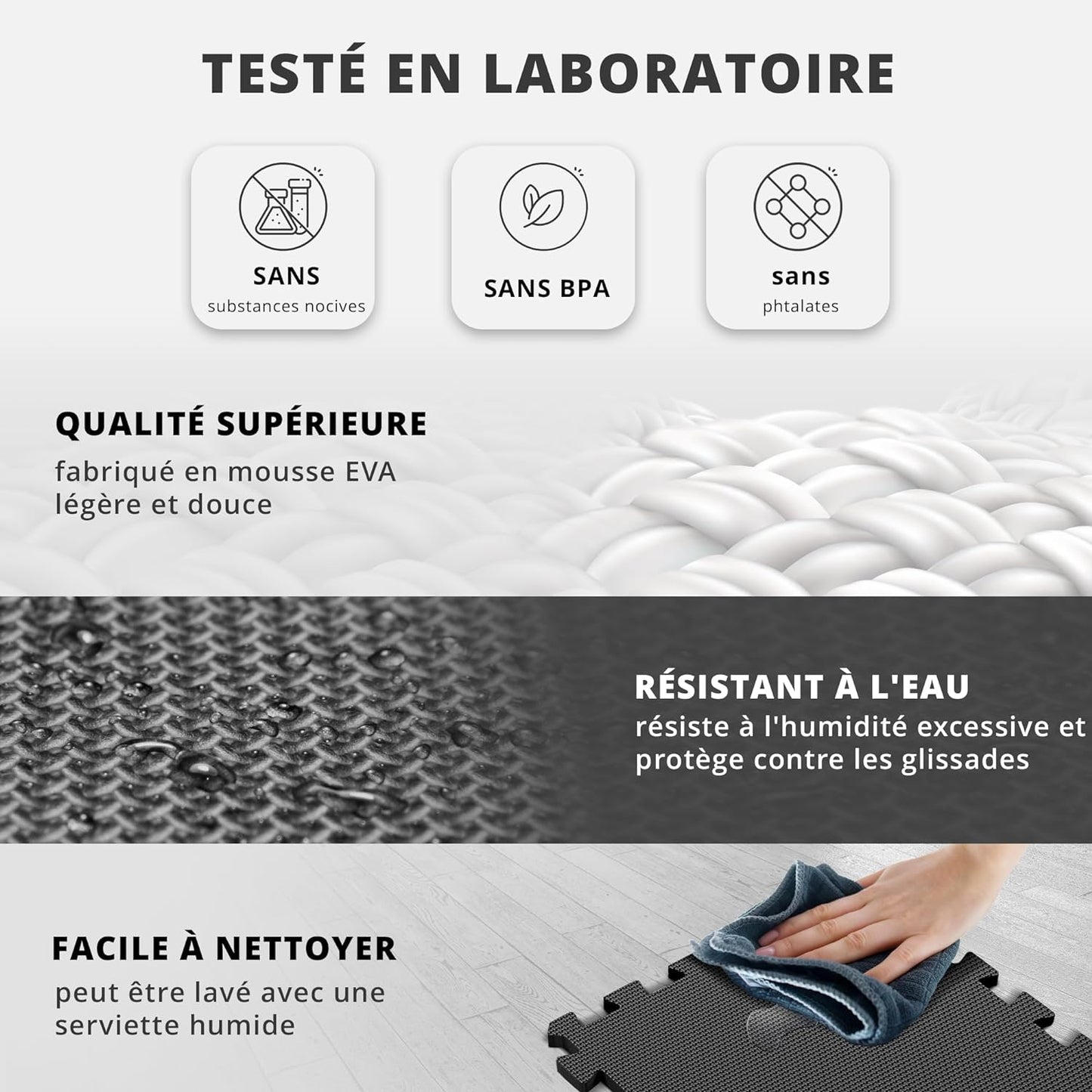 Dalle en mousse | Tapis de sol antidérapant - Musculation Vitality