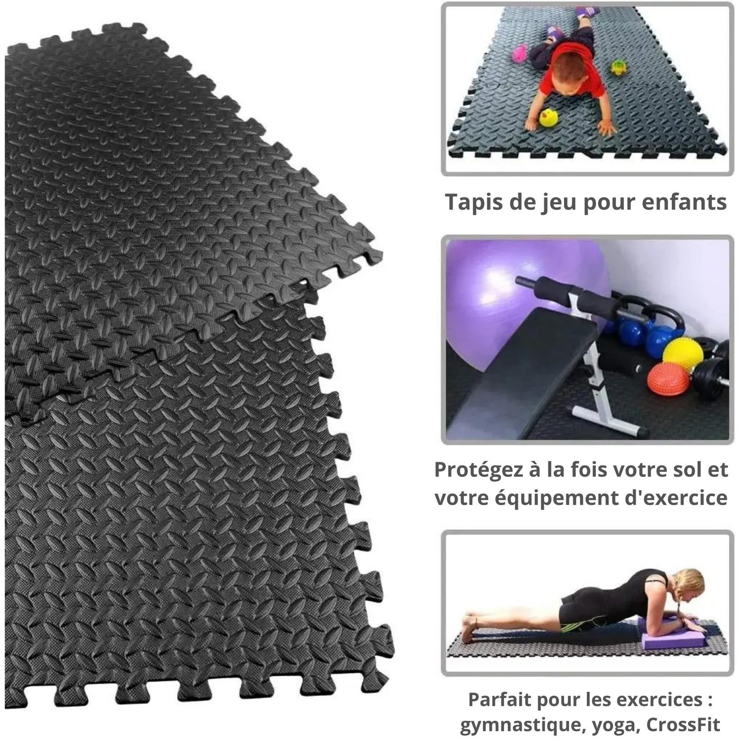 Dalle en mousse | Tapis de sol antidérapant - Musculation Vitality