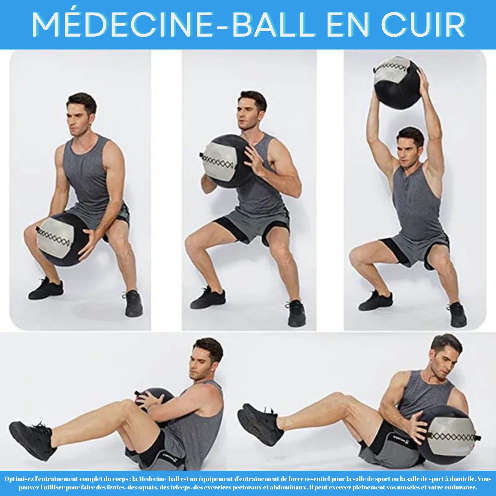 Medecine Ball | Balle d'entraînement Fitness™ - Musculation Vitality