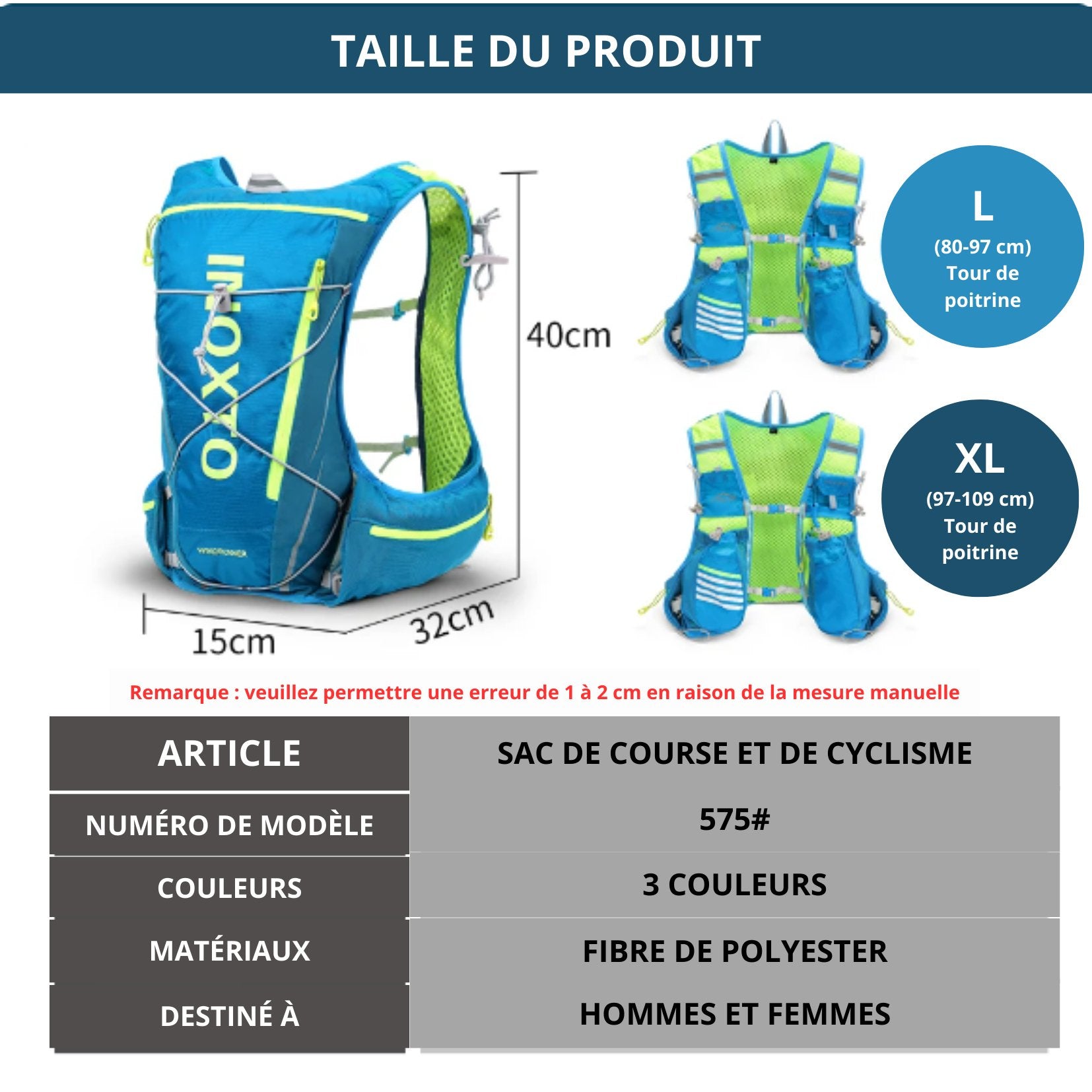 Sac randonnée | Sac à eau running™ - Musculation Vitality